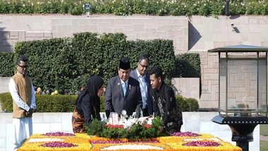 World News | Indonesian President Prabowo Subianto Pays Tribute to Mahatma Gandhi at Rajghat