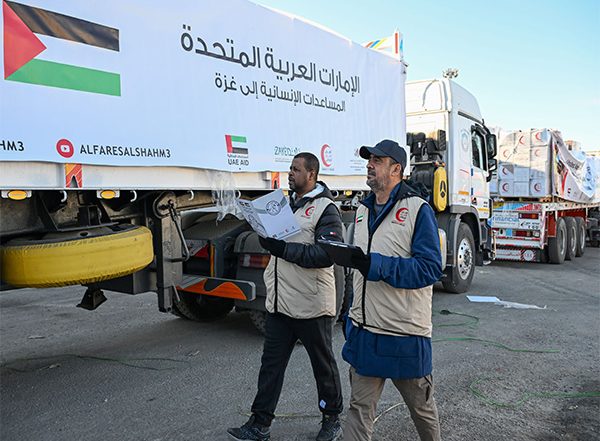 World News | Operation Chivalrous Knight 3: 100 Trucks Carrying 1,442 Tonnes of UAE Aid Entered Gaza Since Start of Ceasefire
