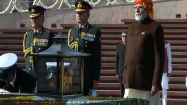 Entertainment News | PM Modi Dons Vibrant Multi-coloured Turban with Bandhgala Coat on 76th Republic Day