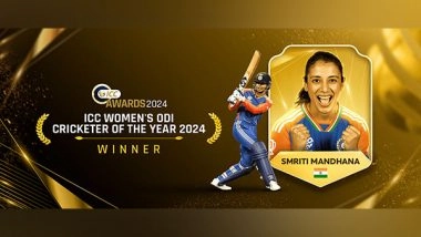 Sports News | Smriti Mandhana Named ICC Women's ODI Cricketer of the Year for Stellar 2024 Performances