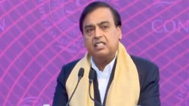 Business News | Mukesh Ambani Lauds PM Modi's Vision for Self-reliance in Energy Sector, Says No Power Can Stop India's Growth Trajectory