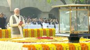 India News | PM Modi Pays Tribute to Mahatma Gandhi on Death Anniversary, Leaders Follow at Raj Ghat