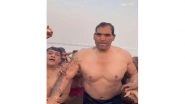 Entertainment News |  WWE Wrestler Khali Takes Holy Dip in Triveni Sangam at Mahakumbh Mela 2025
