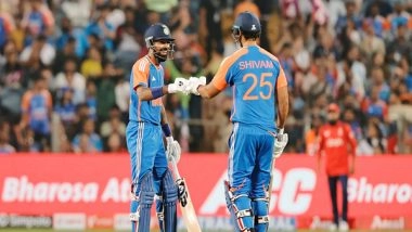 Sports News | 4th T20I: Hardik-Dube's Blitzkrieg Stand Propels India to 181/9 Against England in Pune
