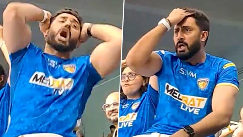 Abhishek Bachchan Shows Frustration As Ryan Edwards Fails To Secure Match-Winner in Chennaiyin vs Mohun Bagan Super Giant ISL 2024–25 Clash, Video Goes Viral