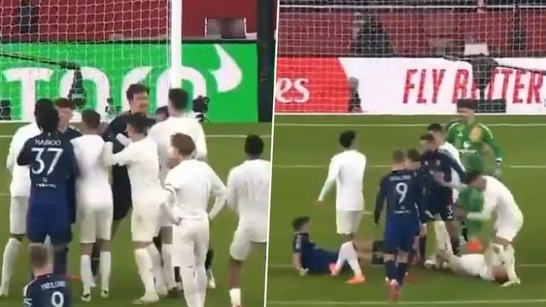 Arsenal and Manchester United Footballers Engage in Aggressive Physical Altercation After Referee Awards Former A Penalty During FA Cup 2024-25 Match (Watch Video)