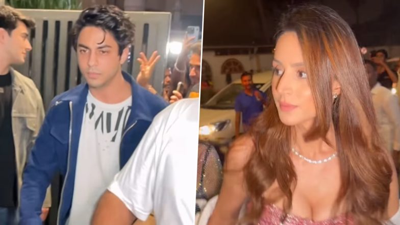 Aryan Khan Rings In New Year 2025 With Rumoured Girlfriend Larissa Bonesi; Duo Spotted Making Separate Entries at Party in Mumbai (Watch Videos)