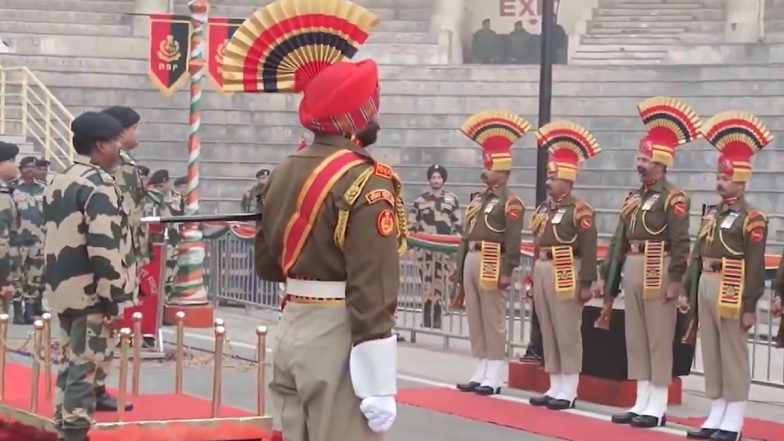 Republic Day 2025: BSF Hoists Tricolour at Attari-Wagah Border in Punjab’s Amritsar on Occasion of 76th R-Day (Watch Video)