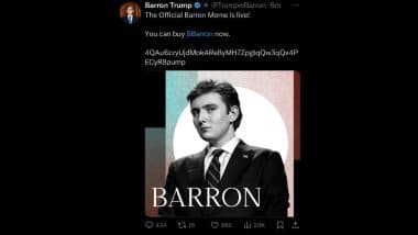 What Is $BARRON Meme Coin? Did Donald Trump’s Son Barron Trump Launch Cryptocurrency? Find Out Here