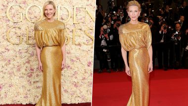 Golden Globes 2025: Cate Blanchett Repeats Her Gold Louis Vuitton Gown at the 82nd Awards Ceremony, Actress Effortlessly Steals the Spotlight in Stunning Ensemble (View Pictures)