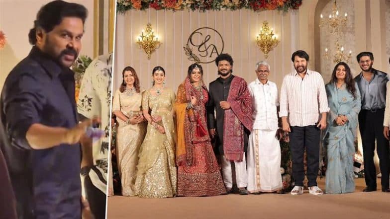 Mammootty, Dulquer Salmaan, Dileep, Remya Panicker and More Celebs Grace Producer George Sebastian’s Daughter Cynthia George’s Wedding (See Pics & Watch Videos)