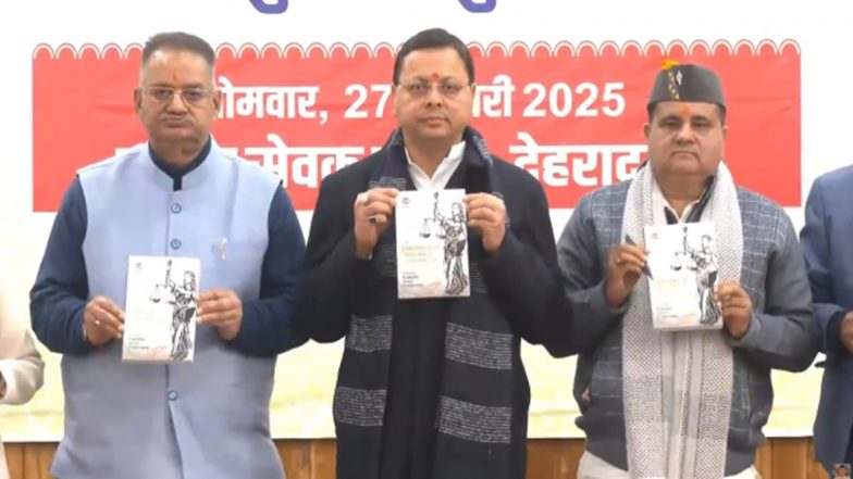 Uttarakhand Becomes First State To Implement Uniform Civil Code; CM Pushkar Singh Dhami Launches UCC Portal, Credits People for Implementation (Watch Video)