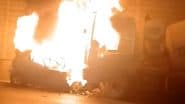 Mumbai Road Accident: 1 Dead, Another Safely Rescued As Car Catches Fire After Colliding With Dumper in Dahisar, Disturbing Video of 'Burning Car' Surfaces