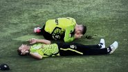 Daniel Sams and Cameron Bancroft Suffer Horrific Collision During Fielding in Perth Scorchers vs Sydney Thunder BBL 2024-25 Match, Former Gets Stretchered-Off As Concussion Sub Comes in