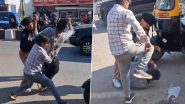 Dehradun Road Rage Video: Man Thrashed on Busy Road in Uttarakhand Following Altercation Between Two-Wheeler Rider and Auto Driver, Disturbing Clip Surfaces