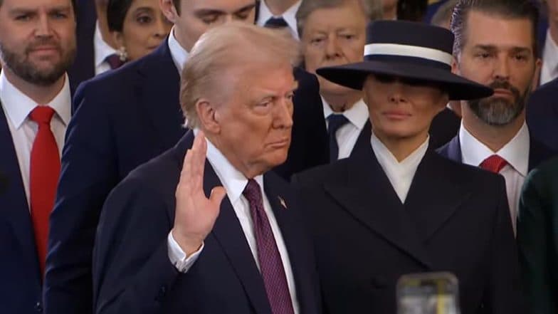 Donald Trump Takes the Oath of Office, Becomes 47th President of the United States (Watch Video)