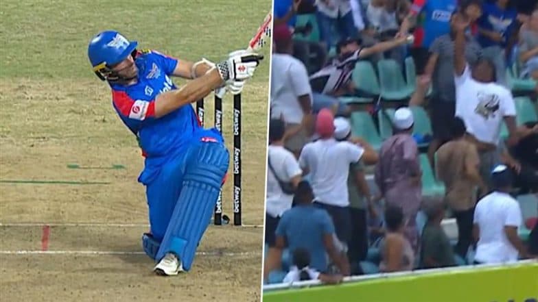 Fan at Kingsmead Takes Stunning One-Handed Catch As Kane Williamson Hits Massive Six During Durban's Super Giants vs Pretoria Capitals SA20 2025 Match (Watch Video)