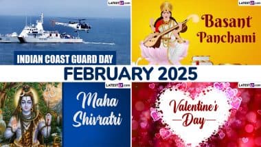 February 2025 Holidays and Festivals Calendar: Basant Panchami, Valentine’s Day, Maha Shivratri and More – Get Full List of Major Events in the Second Month of the Year