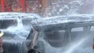 Prayagraj Fire: 2 Cars Catch Blaze at Maha Kumbh Mela in Uttar Pradesh, No Casualties Reported (Watch Video)
