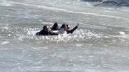 Arunachal Pradesh: 4 Tourists Fall in Frozen Sela Lake in Tawang District While Attempting To Walk on Icy Surface (Watch Video)