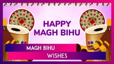 Happy Magh Bihu 2025 Wishes and Bhogali Bihu Greetings To Celebrate the Harvest Festival in Assam