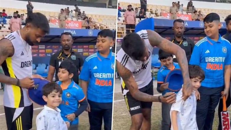 'Kaha Karu? T-Shirt Par?' Hardik Pandya Shows Heartwarming Gesture As He Signs Autograph For Young Fans Ahead of IND vs ENG 3rd T20I 2025 (Watch Video)