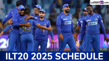 ILT20 2025 Full Schedule, Free PDF Download Online: Get Time Table With Date and Match Time In IST, Venue Details, Fixtures of International League T20 Season 3