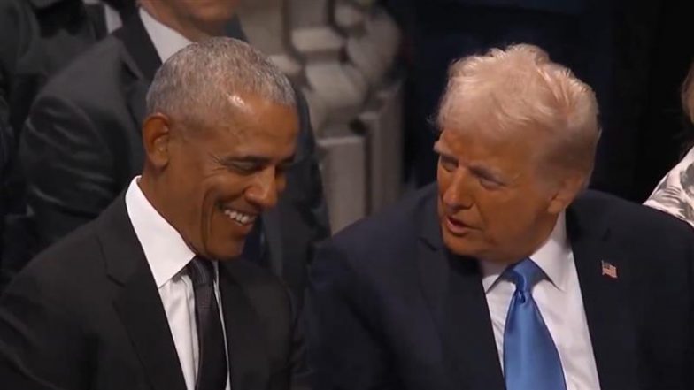 Donald Trump, Barack Obama Share Laughs As Kamala Harris Watches Them Bond At Jimmy Carter's Funeral, Video Goes Viral