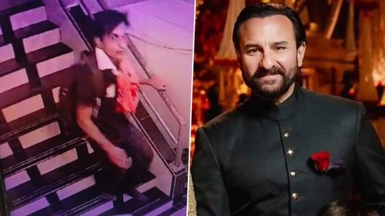 Saif Ali Khan Stabbing: CCTV Video of Attacker Surfaces, Shows Him Walking Down Staircase