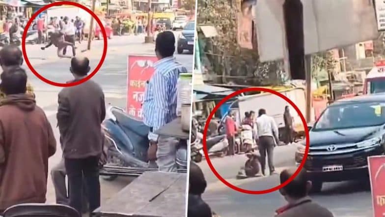 Bhopal: Traffic Cop Shoves Man To Ground, Slaps and Kicks Him for Standing Close to Governor’s Convoy in MP; Video Goes Viral