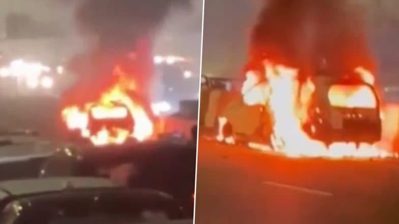 Delhi Man, Out To Distribute His Wedding Cards, Charred to Death After Car Catches Fire (Watch Video)