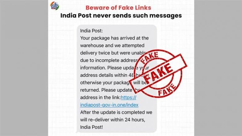 ‘Your Package Will Be Returned If You Don’t Update Address’: PIB Fact Check Exposes India Post SMS Scam Threatening Package Returns