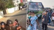 Kochi: Woman Riding Scooter Takes Wrong Turn on Kerala Road, Triggers Collision Involving Multiple Vehicles; Video Goes Viral