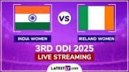 India Women vs Ireland Women Free Live Streaming Online, 3rd ODI 2025: How to Watch IND-W vs IRE-W Cricket Match Live Telecast on TV?