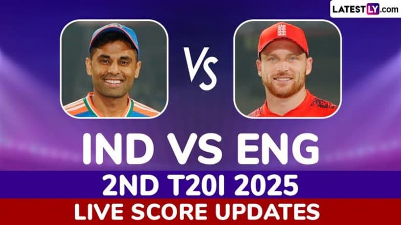 IND 153/8 in 18 Overs (Target 166) | India vs England Live Score Updates of 2nd T20I 2025: India Need 13 Runs in 12 Balls | 🏏 LatestLY