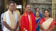 ISRO 100th Mission: Ahead of Landmark 100th Launch, ISRO Chief V Narayanan Offers Prayers at Venkateswara Temple in Tirumala for GSLV-F15 Success