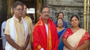 ISRO 100th Mission: Ahead of Landmark 100th Launch, ISRO Chief V Narayanan Offers Prayers at Venkateswara Temple in Tirumala for GSLV-F15 Success