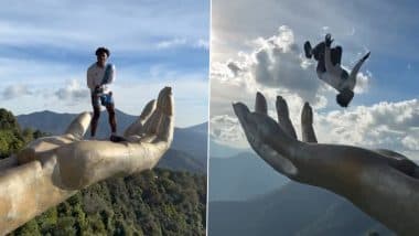 IShowSpeed Performs Backflip on ‘Hand of God’ Sculpture in Guatemala’s Hobbitenango, Video of Daring Stunt Goes Viral Online (Watch)