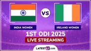 India Women vs Ireland Women Free Live Streaming Online, 1st ODI 2024: How to Watch IND-W vs IRE-W Cricket Match Live Telecast on TV?