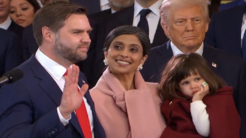 JD Vance Sworn In As 50th Vice President of United States at US Capitol Rotunda (Watch Video)