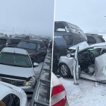 Kazakhstan: 95 Cars Pile Up on Highway Due to Multi-Vehicle Crash in Akmola Amid Heavy Snow Storm and Reduced Visibility (See Video and Pics)