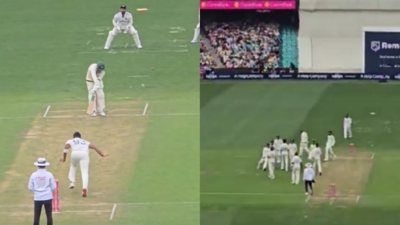 Jasprit Bumrah Charges Towards Sam Konstas, Then Stops After Dismissing Usman Khawaja on Final Ball of Day 1 in IND vs AUS 5th Test 2024-25 (Watch Video)