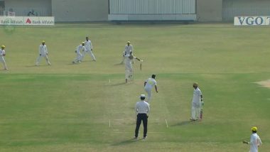 BIZARRE! Mohammad Waleed Gets Shockingly Dismissed While Attemping to Evade Bowler's Throw Sialkot vs Peshawar Quaid-e-Azam Trophy 2024-25 Match (Watch Video)