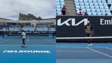 Sumit Nagal Practices With Nick Kyrgios Ahead of India Tennis Superstar Match With Czech’s Tomas Machac in Australia Open 2025 (Watch Video)