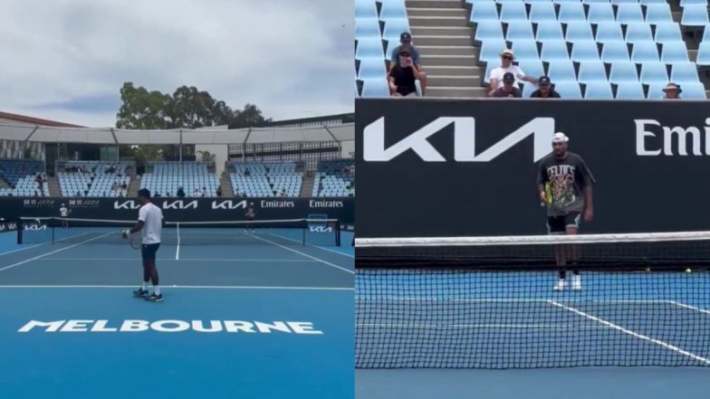 Sumit Nagal Practices With Nick Kyrgios Ahead of His First Round Match With Czech Republic's Tomas Machac in Australia Open 2025 (Watch Video)