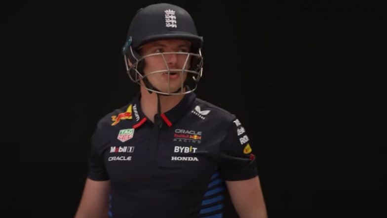 F1 Driver Max Verstappen Plays Cricket With Three England National Cricket Team Players (Watch Video)