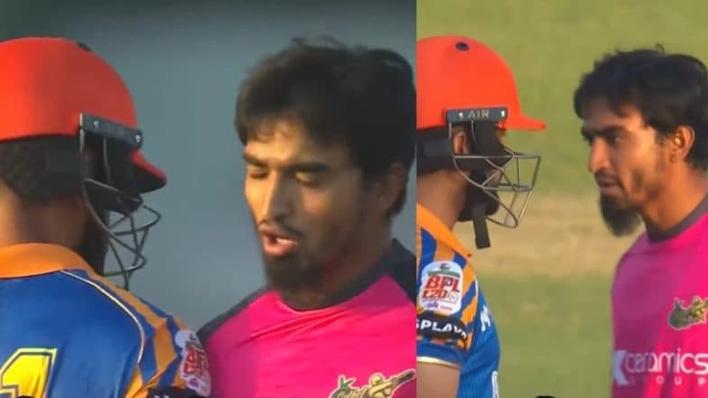 Mohammad Nawaz, Tanzim Hasan Sakib Engage in Shoulder Clash, Involved in Heated Argument During Khulna Tigers vs Sylhet Strikers BPL 2024-25 Match (Watch Video)