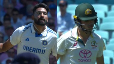 Sam Konstas Wicket Video: Watch Mohammed Siraj Account for Young Australian Batsman During IND vs AUS 5th Test 2024-25