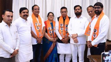 Nandekumar Ghodile Joins Shiv Sena: Shiv Sena UBT Leader and His Wife Anita Ghodile Join Eknath Shinde-Led Shiv Sena (See Pics)