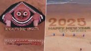 New Year’s Day 2025 Sand Art: Sudarsan Pattnaik Welcomes the New Year With Stunning Creations on Puri Beach (Watch Videos)